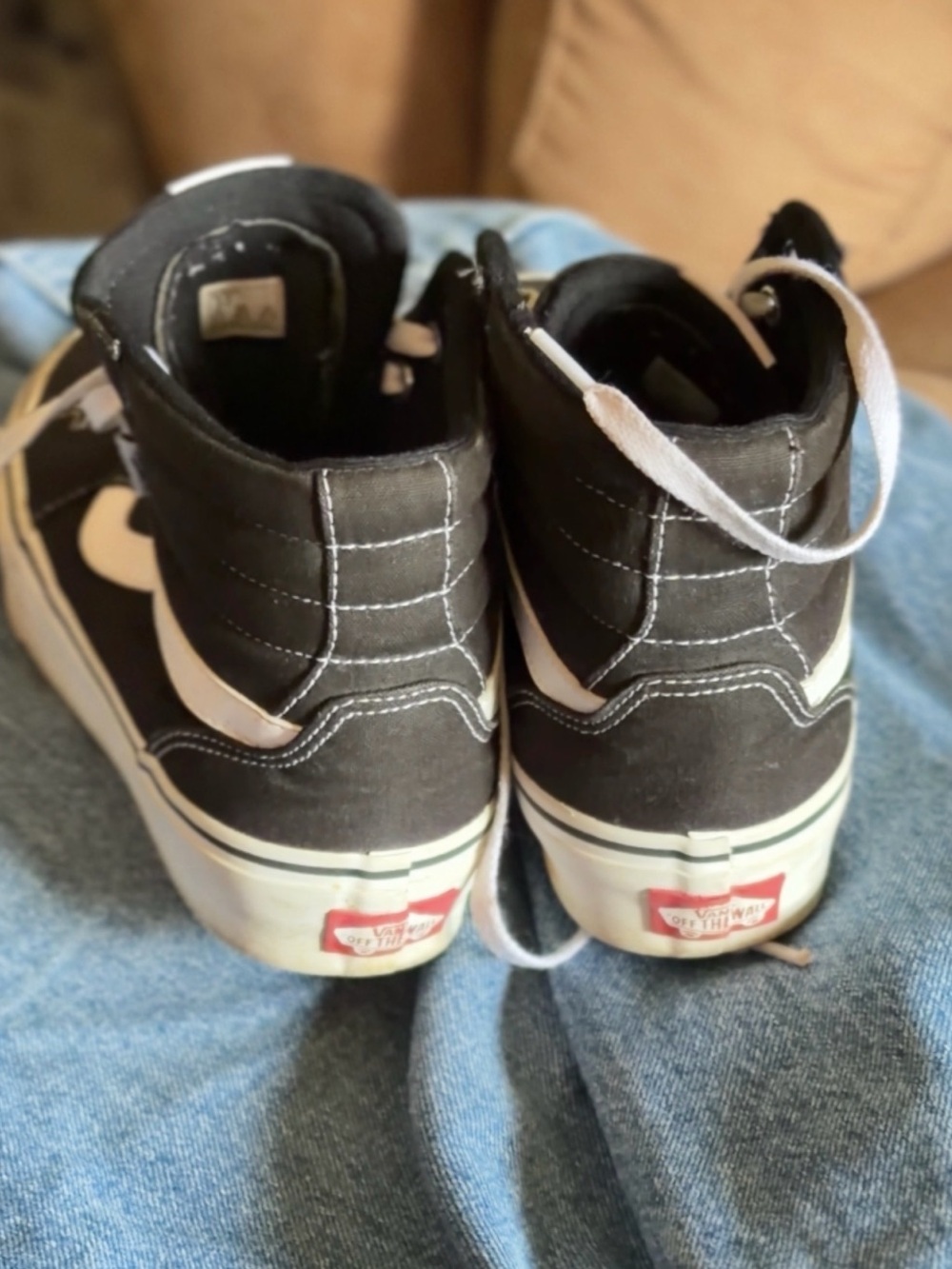 Vans Black and White High-Top Skate Sneakers - Picture 4 of 6
